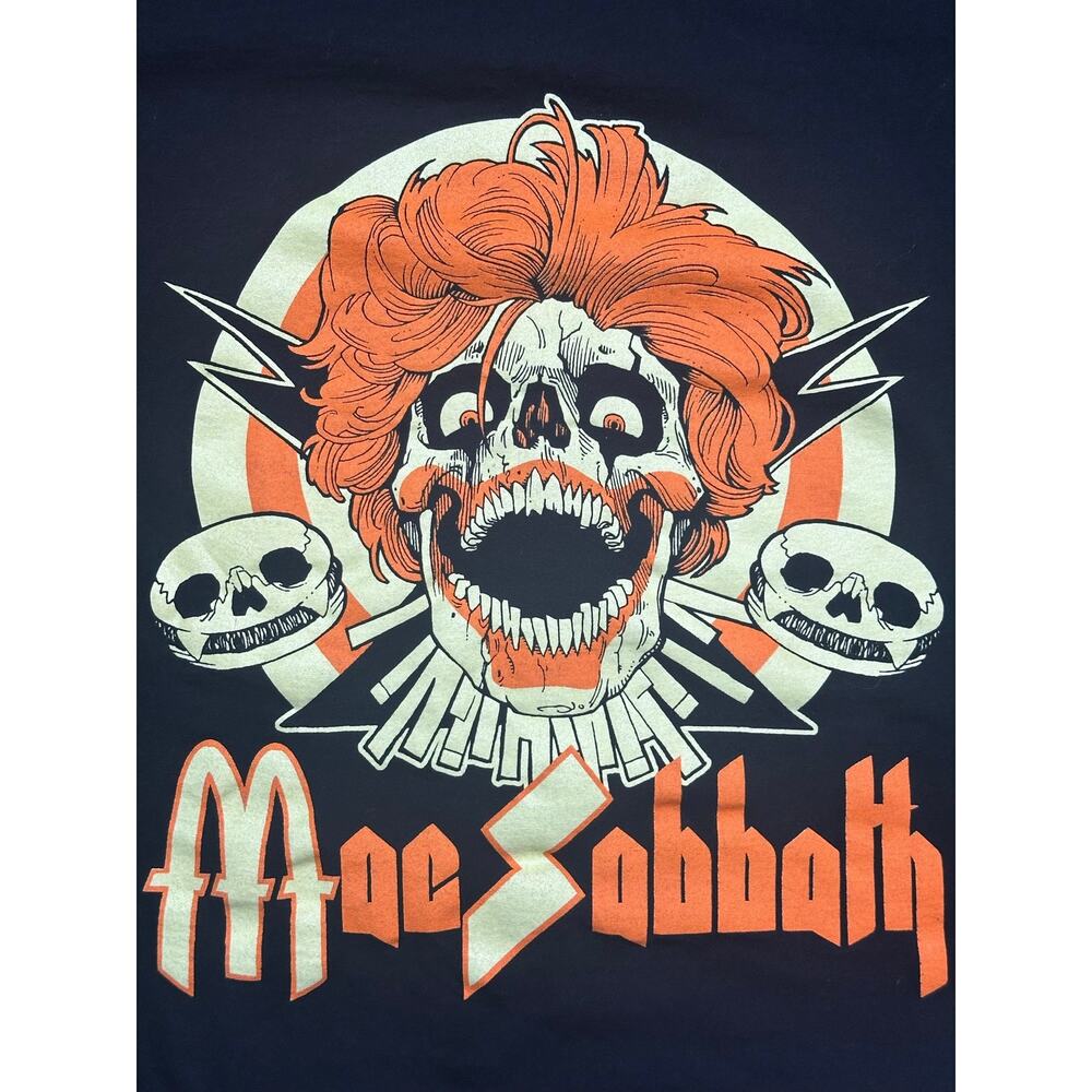 Mac Sabbath Black Graphic Band Tee Skull Clown Men's large